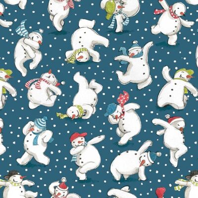 Street dancing snowman wrapping paper, Wrapping paper, Snowmen gift wrap, Street dance, Christmas wrapping paper, Dancing snowman paper - 1 sheet (£2.95)