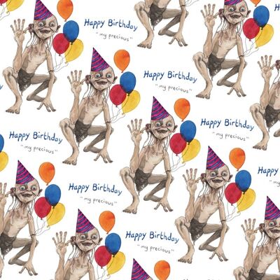 Gollum wrapping paper, Wrapping paper, Lord of the ring, Gift wrap, My precious, Birthday wrapping paper, Gollum, LOTR - 1 sheet (£2.95 - £4.15) 0 gift tags (£2.95 - £10.60)