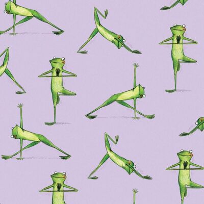 Yoga frog wrapping paper, Wrapping paper, Cute frogs, Gift wrap, Frog gift wrap, Cute wrapping paper, Animal gift wrap, Yoga gift wrap - 1 Sheet (£2.95)