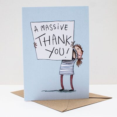 A massive thankyou! Card; Thank you card: Watercolour illustration; Cute Greeting card; Thanks