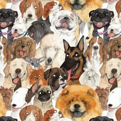 Dog wrapping paper, Quirky wrapping paper, Cute dog gift wrap, Dog lovers, Unusual wrapping paper, Animal gift wrap - 3 sheets (£8.15)