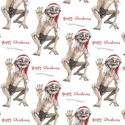 Gollum wrapping paper, Wrapping paper, Lord of the rings, Gift wrap, My precious, Christmas wrapping paper, Gollum: LOTR - 1 sheet (£2.95 - £4.15) 1 gift tag (£3.25 - £10.90)