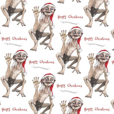 Gollum wrapping paper, Wrapping paper, Lord of the rings, Gift wrap, My precious, Christmas wrapping paper, Gollum: LOTR - 2 sheets (£5.50 - £6.70) 1 gift tag (£3.25 - £10.90)