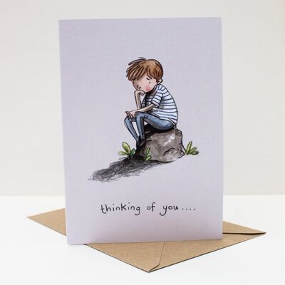 Thinking of you card; Sympathy card; Get well soon card; Watercolour illustration;
