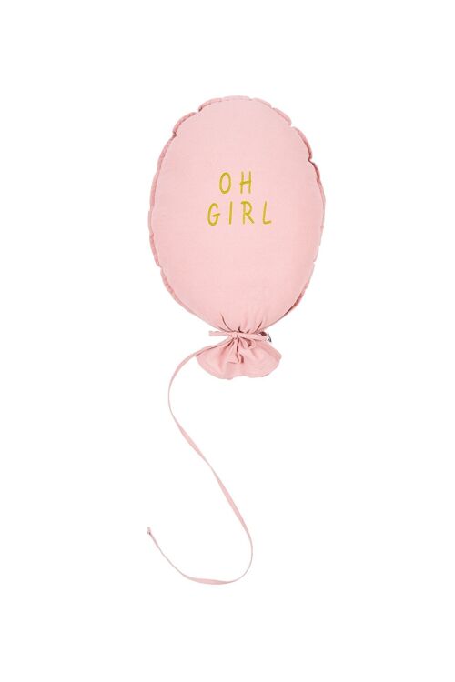 BALLOON PILLOW DUSTY PINK OH GIRL GOLD