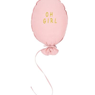 BALLOON PILLOW DUSTY PINK OH GIRL GOLD