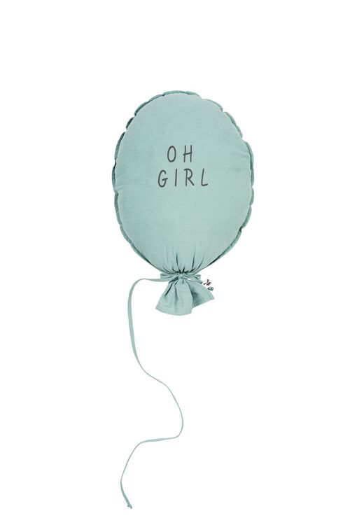 BALLOON PILLOW OLD GREEN OH GIRL GRAPHITE