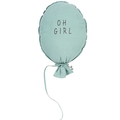 BALLOON PILLOW OLD GREEN OH GIRL GRAPHITE