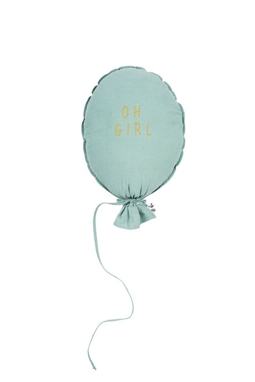 BALLOON PILLOW OLD GREEN OH GIRL GOLD