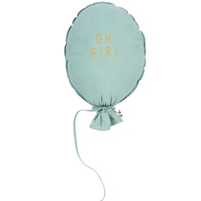 BALLOON PILLOW OLD GREEN OH GIRL GOLD