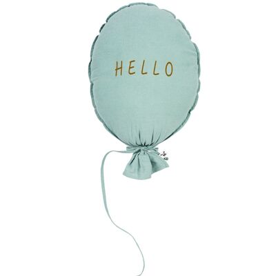 COJÍN GLOBO VIEJO VERDE HELLO CARAMEL