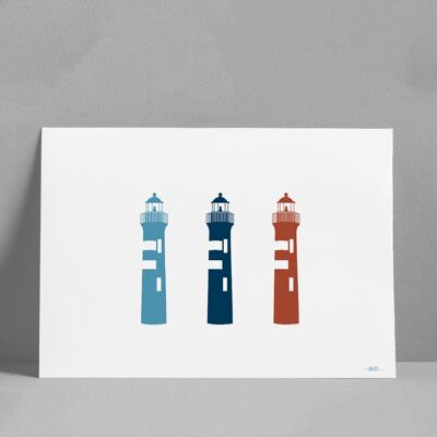 3 Lighthouses 30x40cm