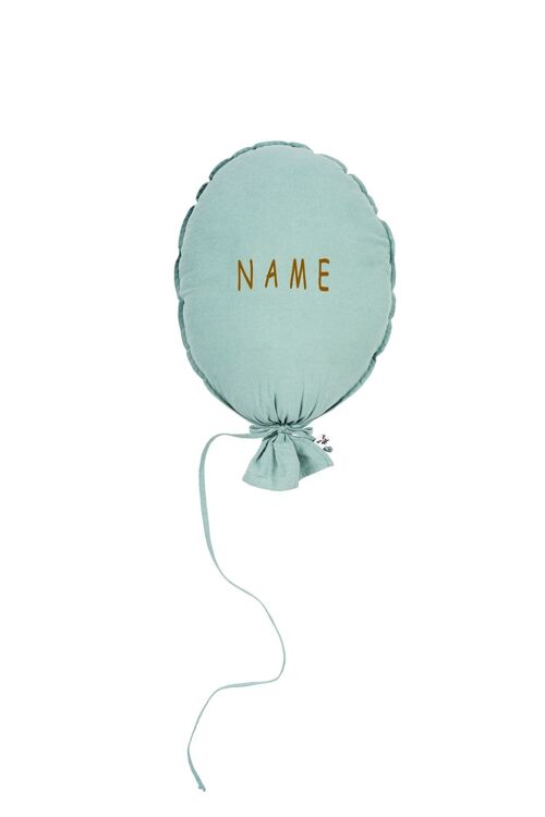BALLOON PILLOW OLD GREEN PERSONALIZED CARAMEL