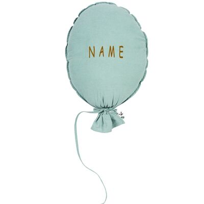 BALLOON PILLOW OLD GREEN PERSONALIZED CARAMEL