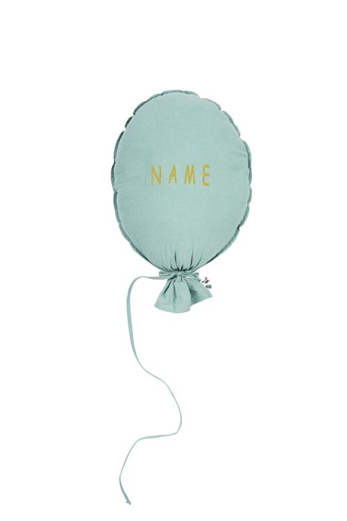 BALLOON PILLOW OLD GREEN PERSONALIZED GOLD