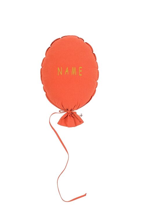BALLOON PILLOW BURNED ORANGE PERSONALIZED GOLD