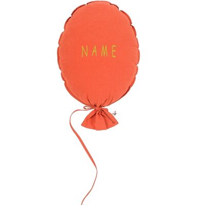 BALLOON PILLOW BURNED ORANGE PERSONALIZED GOLD