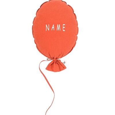 BALLOON PILLOW BURNED ORANGE PERSONALIZED ECRU