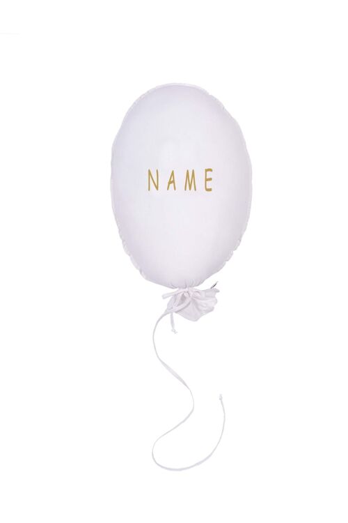 BALLOON PILLOW ECRU PERSONALIZED GOLD