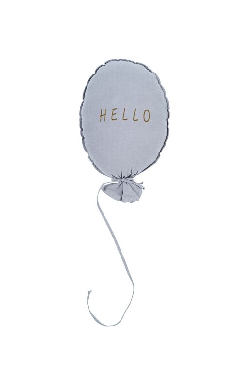 BALLOON PILLOW GREY HELLO CARAMEL