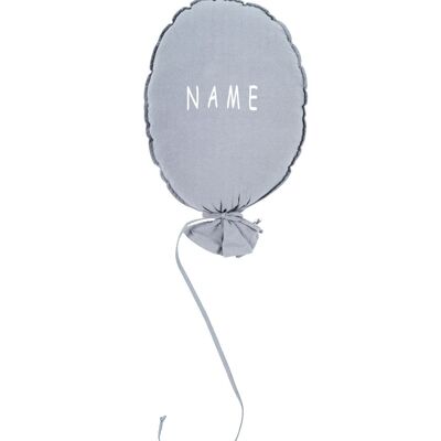 BALLOON PILLOW GREY PERSONALIZED ECRU