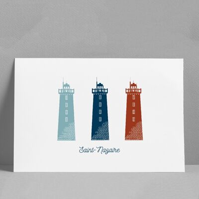 3 Lighthouses Saint Nazaire 30x40cm