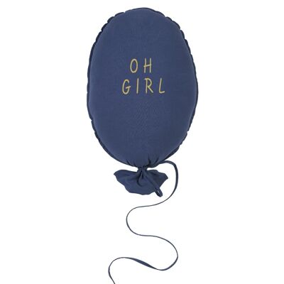 BALLOON PILLOW DARK BLUE OH GIRL GOLD