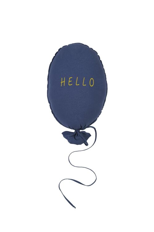 BALLOON PILLOW DARK BLUE HELLO GOLD