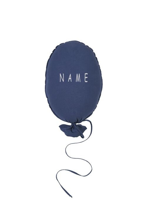 BALLOON PILLOW DARK BLUE PERSONALIZED ECRU