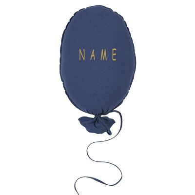 BALLOON PILLOW DARK BLUE PERSONALIZED GOLD