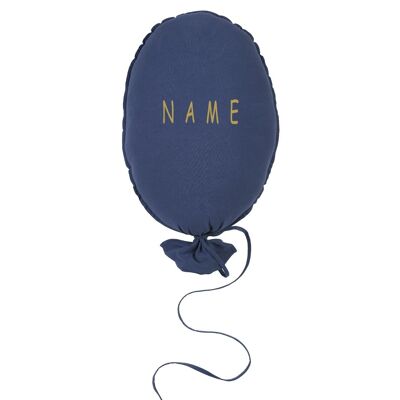 COJÍN GLOBO AZUL OSCURO PERSONALIZADO ORO