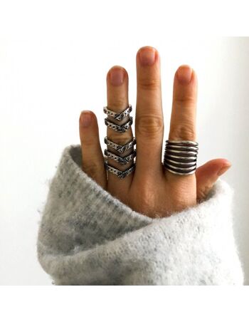 Bague pointe articulée - argent 2