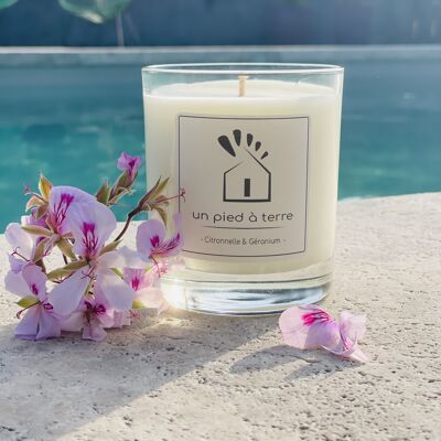 "Lemongrass and Geranium" scented candle - 210 g (wax weight)