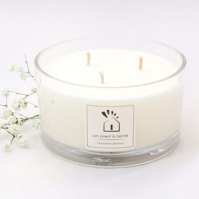 "Lemongrass and Geranium" scented candle - 350 g (wax weight)