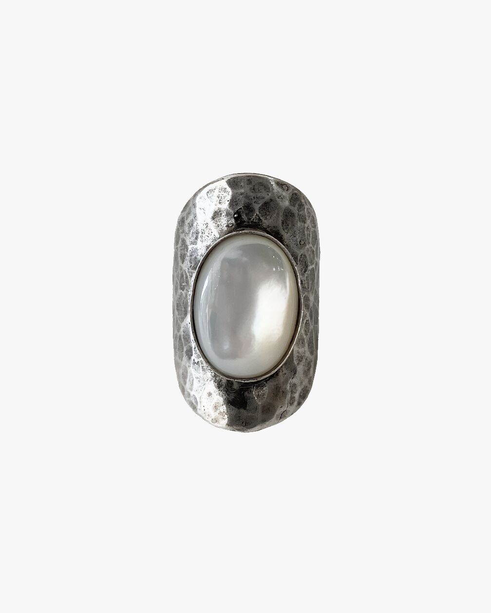 SILVER STONE METAL RING