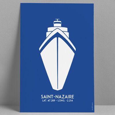 Saint Nazaire Blauer Liner 30*40cm