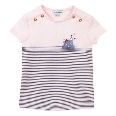 T-shirt manches courtes motif imprimé chaton #2U10033/31