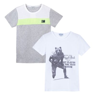 Lot de 2 t-shirts manches courtes Oeko-Tex® à motif (4A,5A,6A) #2U10582/1
