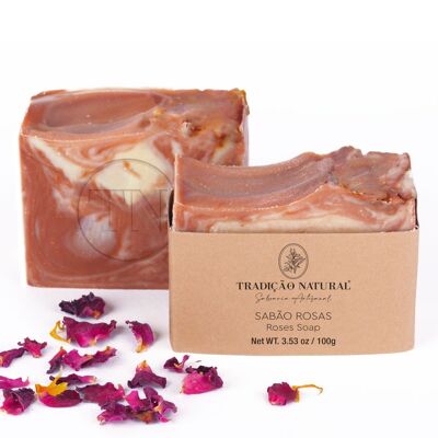 Rosas de Jabón Sólido - Hecho a mano - 100 g - Ingredientes 100% naturales