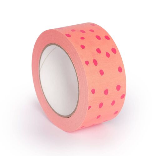 Packing tape, Peach tape with Pink polka dots