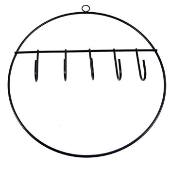 Set de 2 cercles décoratives en métal noir avec crochet  D 37-39cm 3
