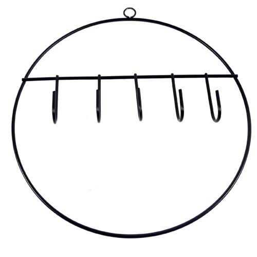Set de 2 cercles décoratives en métal noir avec crochet  D 37-39cm