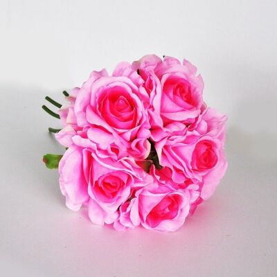 WEDDING AND EVENT DECO Rose bouquet Pale pink x6 - 25cm - artificial flowers