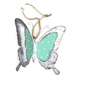 Set de 3 papillons décoratifs en métal mutliticolore à suspendre 13 cm 6