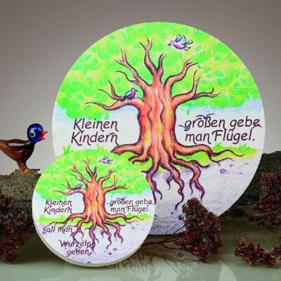 Round wooden picture, tree of life