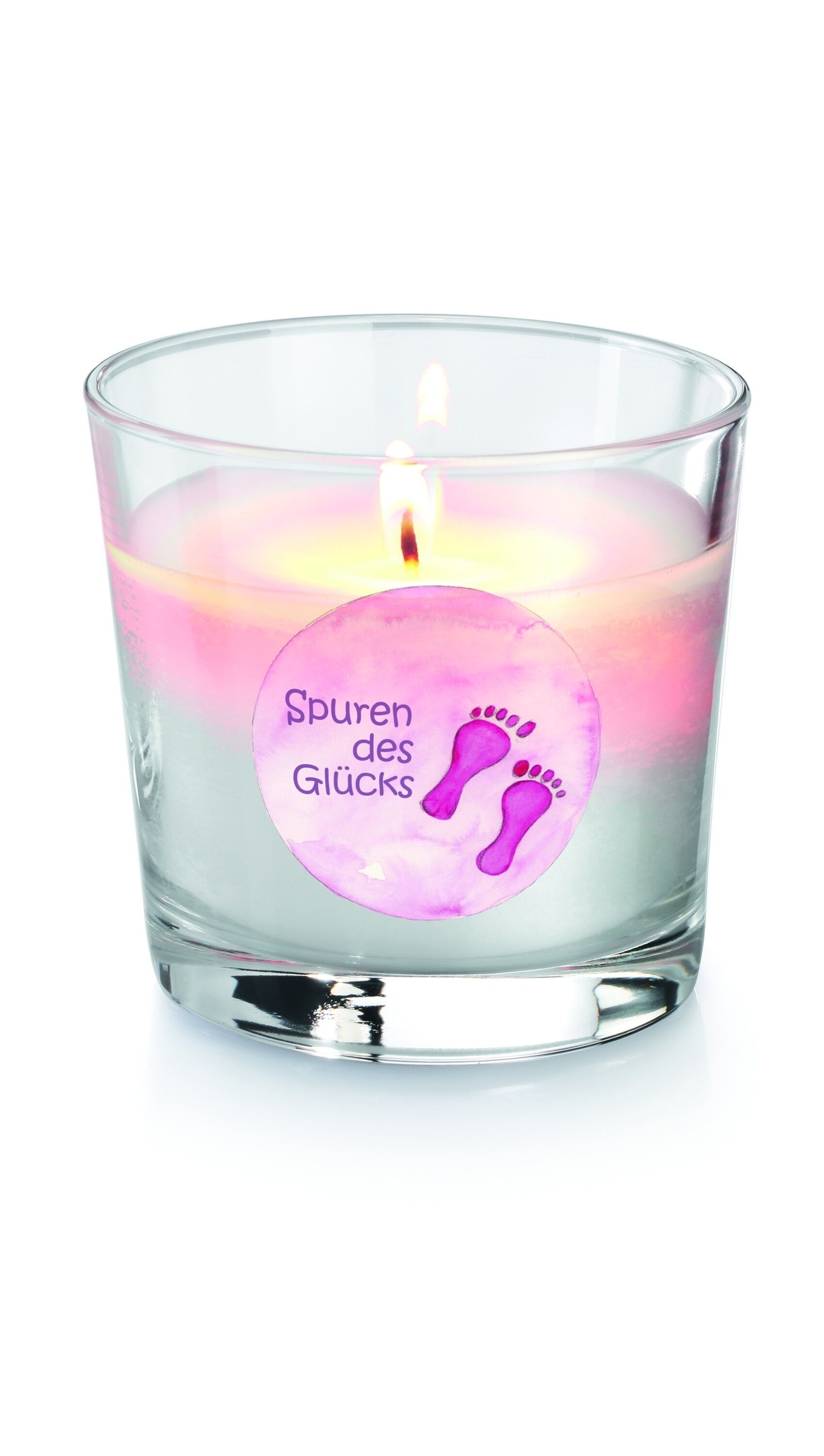 Grande lume di candela, piedini rosa