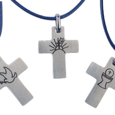 Small cross pendants with laser engravings