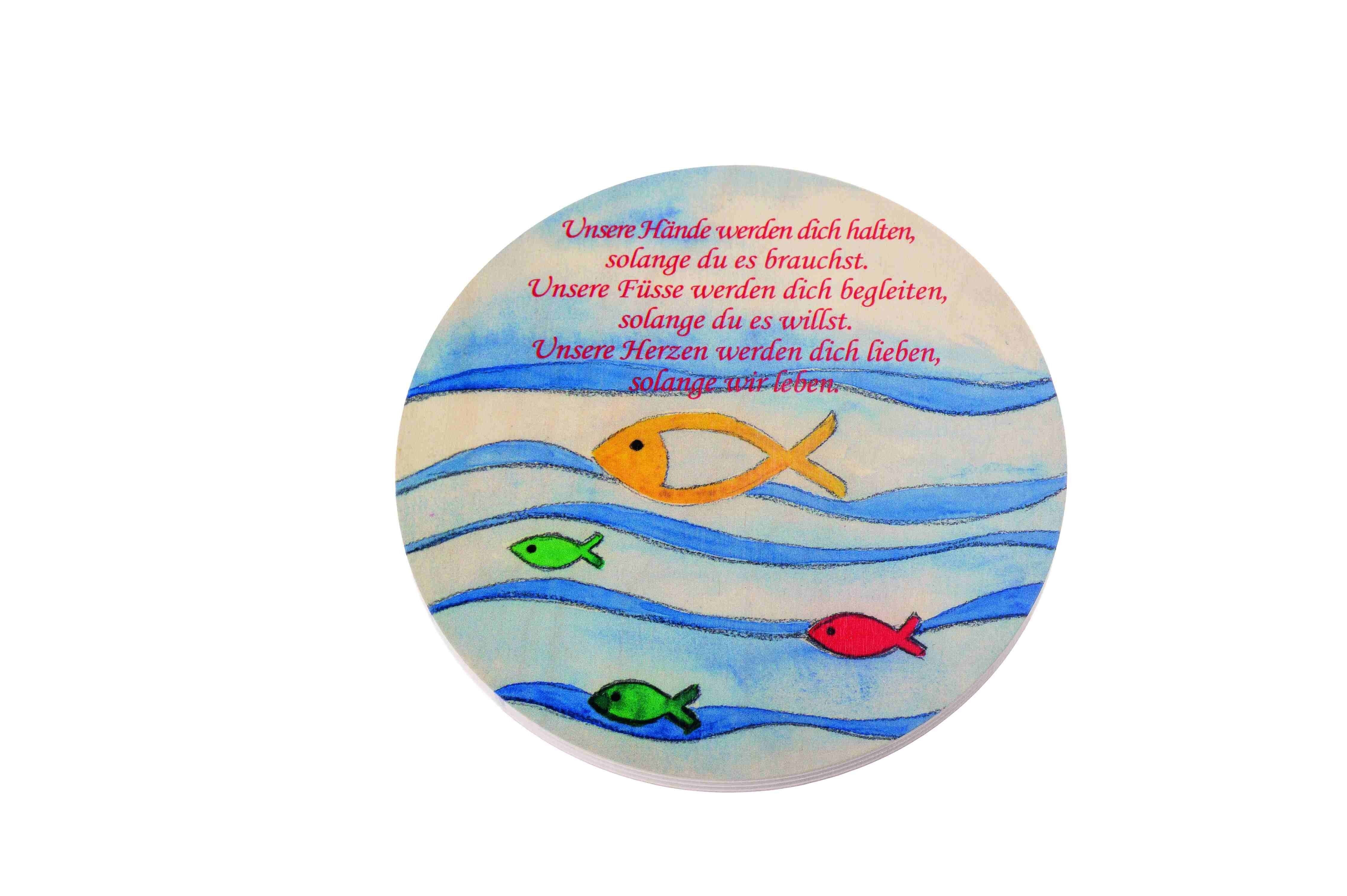 Quadro rotondo in legno, pesce