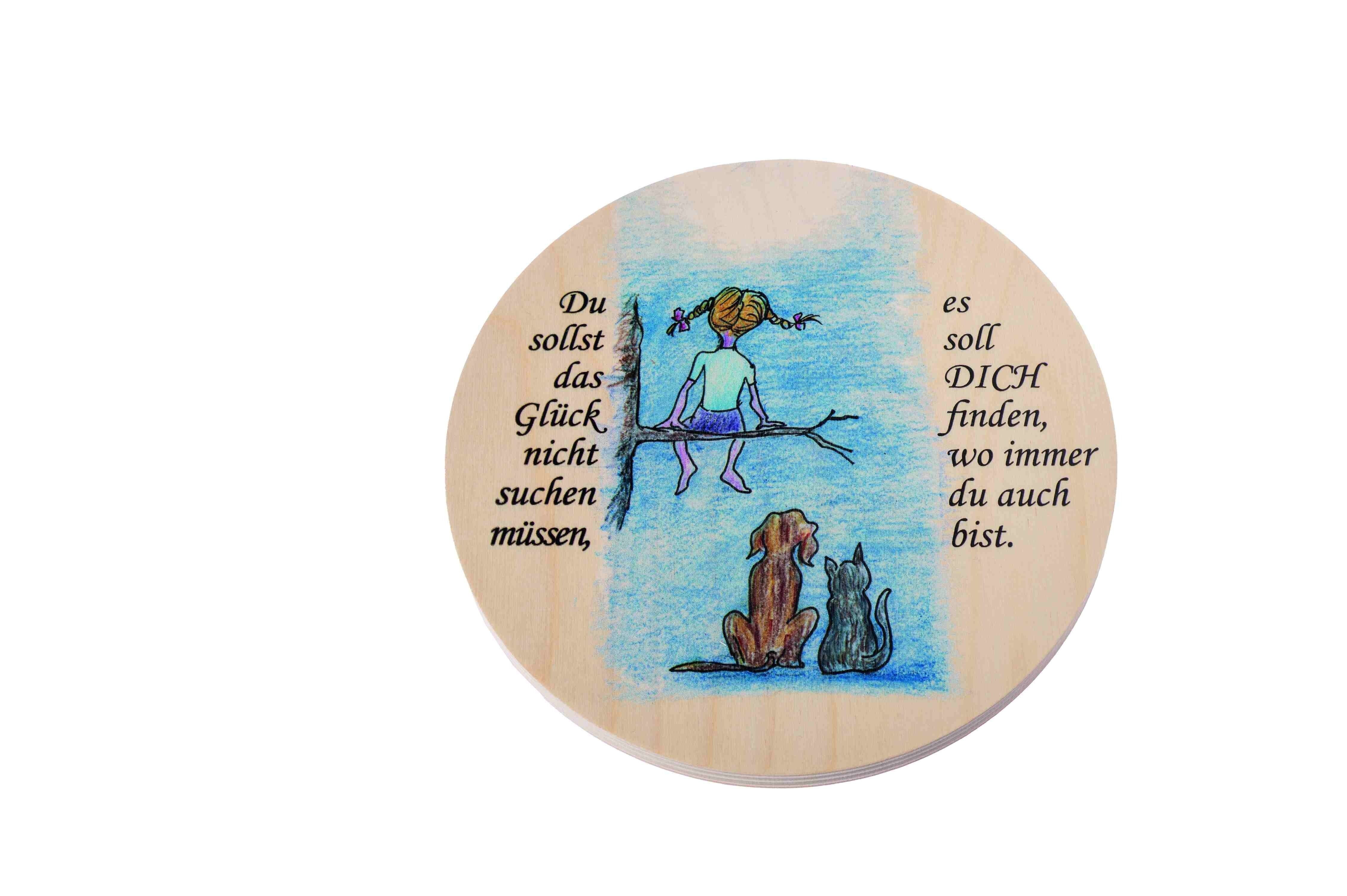 Quadro rotondo in legno, figlio della fortuna