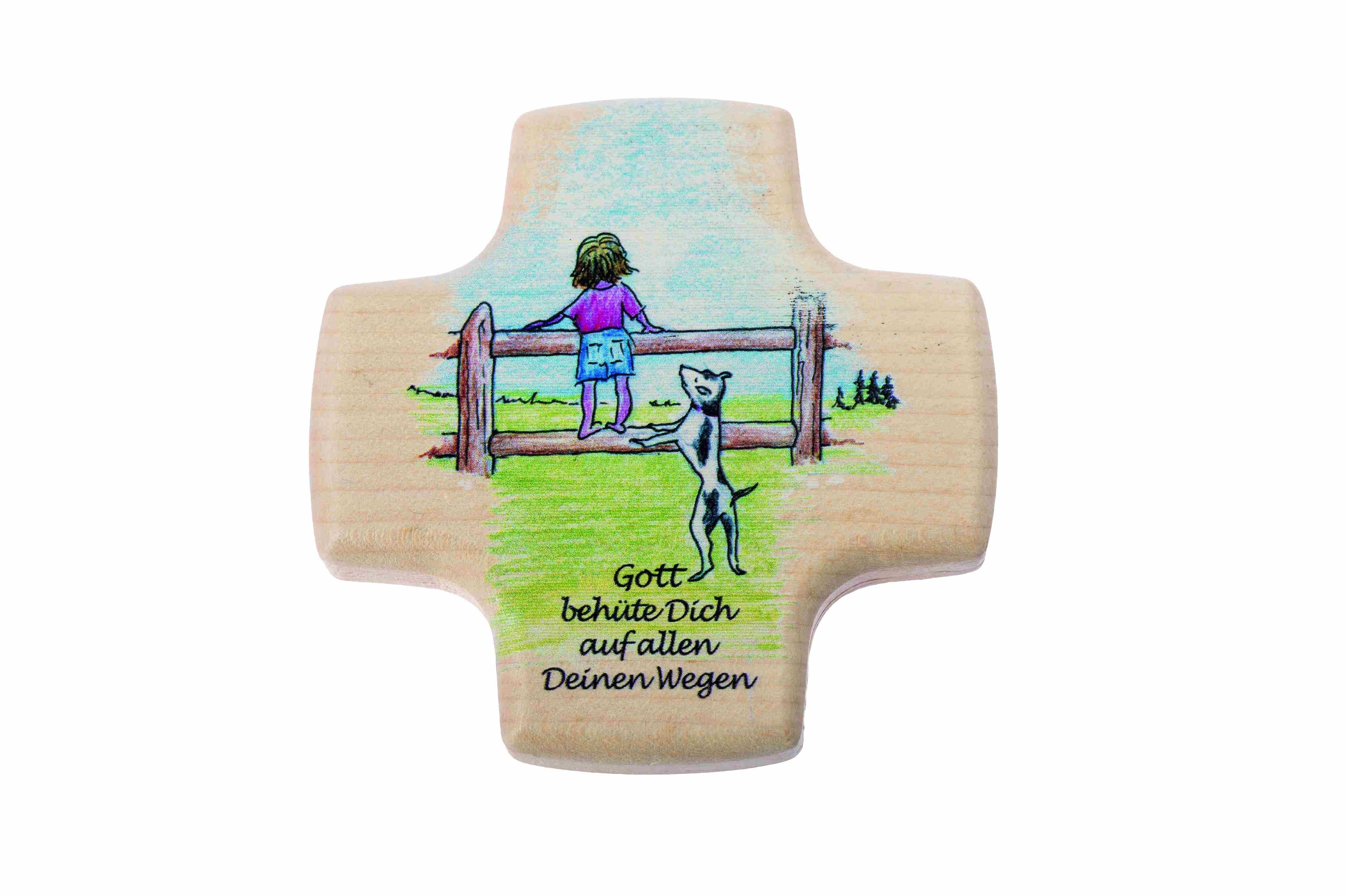 Croce in legno per bambini, ben protetta